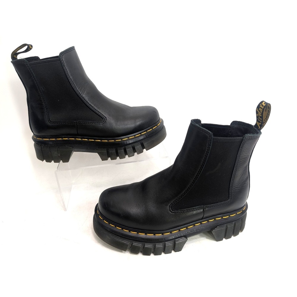 Dr. Martens Women's Audrick Leather Platform Chelsea boots: size 8 - Black - Picture 4 of 12